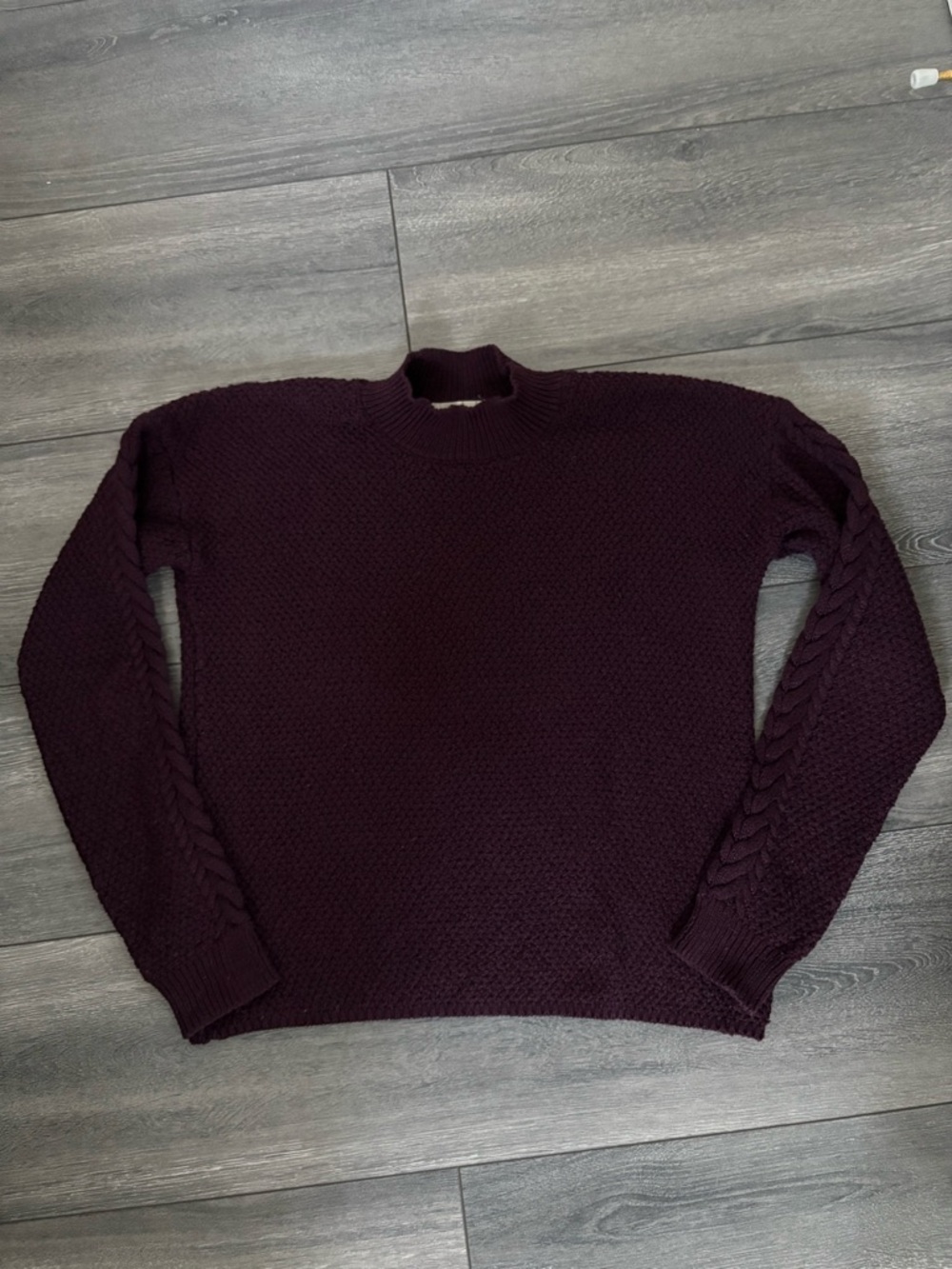 Pink Rose | Maroon Mock Neck Sweater